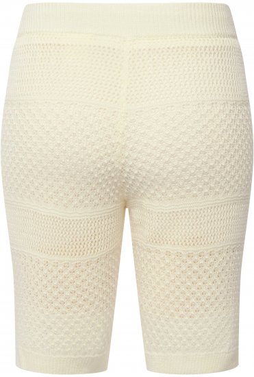 Ulla Popken Crochet Bermuda Layered Look Shorts White - Traperice & Hlače u Velikim Veličinama – Plus Size - 