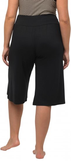 Ulla Popken Wide Leg Flared Bermuda Shorts Black - Traperice & Hlače u Velikim Veličinama – Plus Size - 