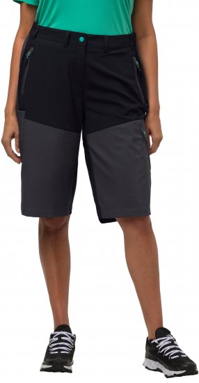Ulla Popken Water Repellent Nordic Walking Shorts Black - Traperice & Hlače u Velikim Veličinama – Plus Size - 