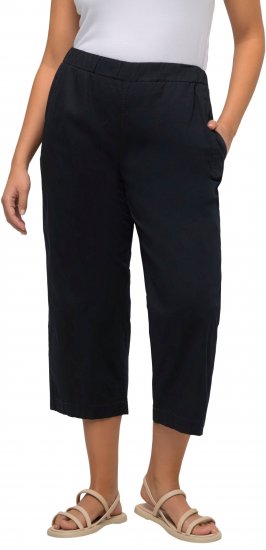 Ulla Popken Cropped Ruby Fit Pants Navy - Traperice & Hlače u Velikim Veličinama – Plus Size - 