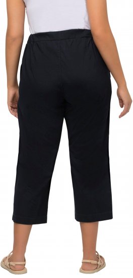 Ulla Popken Cropped Ruby Fit Pants Navy - Traperice & Hlače u Velikim Veličinama – Plus Size - 