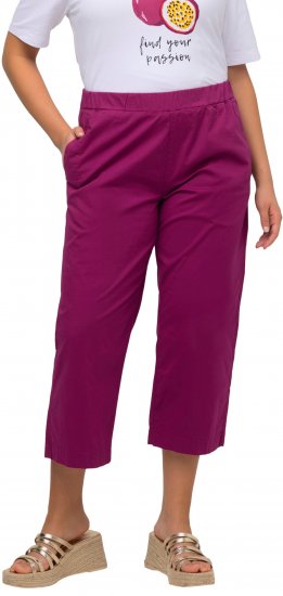 Ulla Popken Cropped Ruby Fit Pants Magnolia Red - Traperice & Hlače u Velikim Veličinama – Plus Size - 