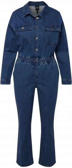 Ulla Popken Denim Boiler Suit Blue Denim - Traperice & Hlače u Velikim Veličinama – Plus Size - 