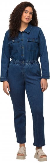 Ulla Popken Denim Boiler Suit Blue Denim - Traperice & Hlače u Velikim Veličinama – Plus Size - 
