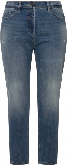 Ulla Popken Thermal Mom Jeans Blue Denim - Traperice & Hlače u Velikim Veličinama – Plus Size - 