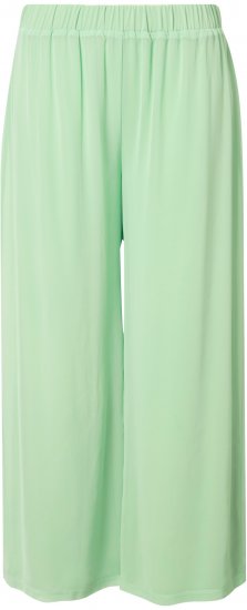 Ulla Popken Layered Chiffon Wide Leg Pants Green - Traperice & Hlače u Velikim Veličinama – Plus Size - 