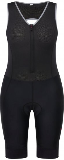 Ulla Popken Padded Cycling Zip Front Bodysuit Black - Traperice & Hlače u Velikim Veličinama – Plus Size - 