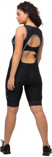 Ulla Popken Padded Cycling Zip Front Bodysuit Black - Traperice & Hlače u Velikim Veličinama – Plus Size - 