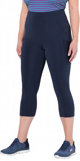 Ulla Popken Cropped High Waisted Leggings Navy - Traperice & Hlače u Velikim Veličinama – Plus Size - 