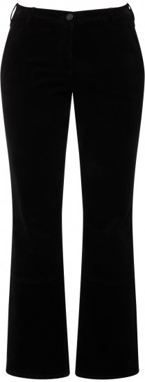 Ulla Popken Mandy Corduroy Pants Black - Traperice & Hlače u Velikim Veličinama – Plus Size - 