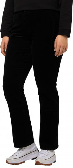 Ulla Popken Mandy Corduroy Pants Black - Traperice & Hlače u Velikim Veličinama – Plus Size - 