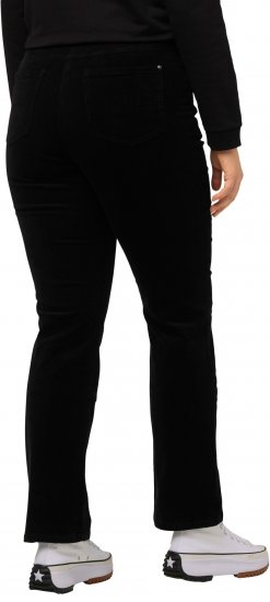 Ulla Popken Mandy Corduroy Pants Black - Traperice & Hlače u Velikim Veličinama – Plus Size - 