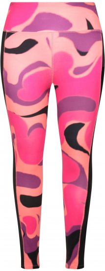 Ulla Popken Abstract Print Quick Dry Leggings Purple - Traperice & Hlače u Velikim Veličinama – Plus Size - 