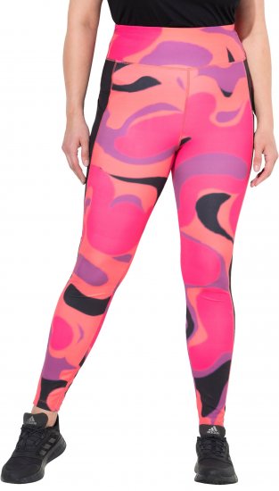 Ulla Popken Abstract Print Quick Dry Leggings Purple - Traperice & Hlače u Velikim Veličinama – Plus Size - 