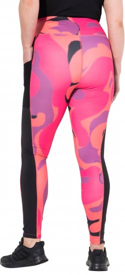 Ulla Popken Abstract Print Quick Dry Leggings Purple - Traperice & Hlače u Velikim Veličinama – Plus Size - 