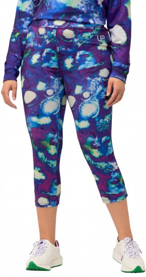 Ulla Popken Neon Bubble Quick Dry Leggings Blue - Traperice & Hlače u Velikim Veličinama – Plus Size - 