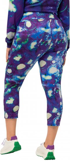 Ulla Popken Neon Bubble Quick Dry Leggings Blue - Traperice & Hlače u Velikim Veličinama – Plus Size - 