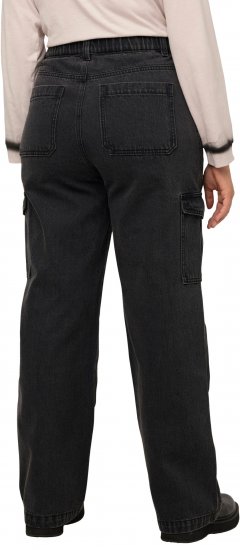 Ulla Popken Mandy Cargo Jeans Black - Traperice & Hlače u Velikim Veličinama – Plus Size - 