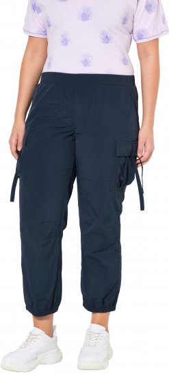 Ulla Popken Elastic Waist Cargo Pants Navy - Traperice & Hlače u Velikim Veličinama – Plus Size - 