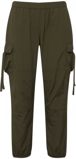 Ulla Popken Elastic Waist Cargo Pants Olives Grey - Traperice & Hlače u Velikim Veličinama – Plus Size - 