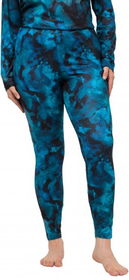 Ulla Popken Ink Print Functional Ski Leggings Blue - Traperice & Hlače u Velikim Veličinama – Plus Size - 