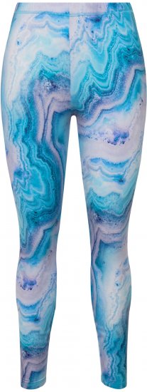 Ulla Popken Marble Ski Leggings Blue - Traperice & Hlače u Velikim Veličinama – Plus Size - 