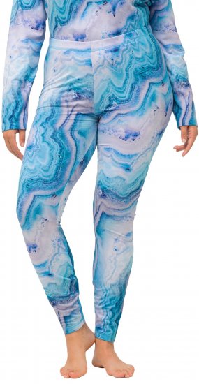 Ulla Popken Marble Ski Leggings Blue - Traperice & Hlače u Velikim Veličinama – Plus Size - 