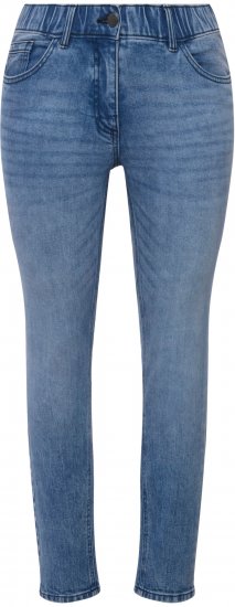 Ulla Popken Distressed Wash Jeans Blue - Traperice & Hlače u Velikim Veličinama – Plus Size - 