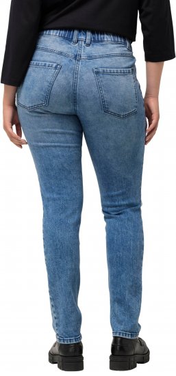 Ulla Popken Distressed Wash Jeans Blue - Traperice & Hlače u Velikim Veličinama – Plus Size - 