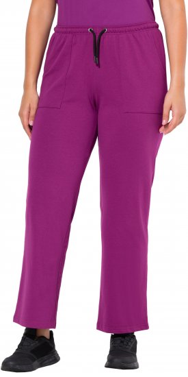 Ulla Popken Straight Leg Joggers Purple - Traperice & Hlače u Velikim Veličinama – Plus Size - 