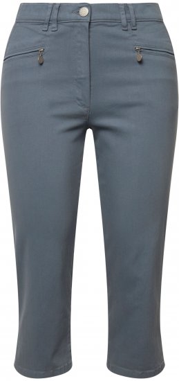 Ulla Popken Cropped Stretch Fit Mony Pants Light Sapphire - Traperice & Hlače u Velikim Veličinama – Plus Size - 