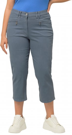 Ulla Popken Cropped Stretch Fit Mony Pants Light Sapphire - Traperice & Hlače u Velikim Veličinama – Plus Size - 