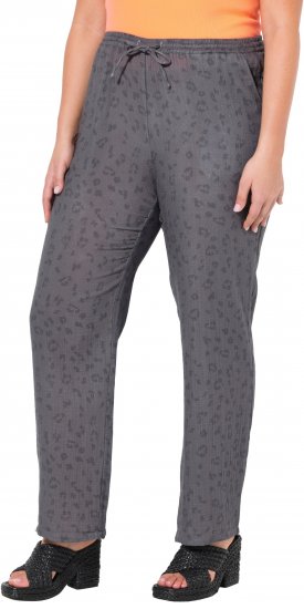Ulla Popken Muslin Pull On Pants Black - Traperice & Hlače u Velikim Veličinama – Plus Size - 