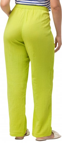 Ulla Popken Muslin Pull On Pants Green - Traperice & Hlače u Velikim Veličinama – Plus Size - 
