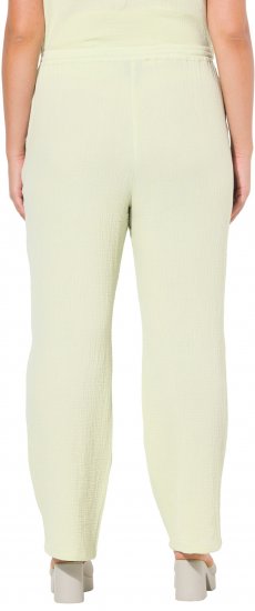 Ulla Popken Muslin Pull On Pants Green - Traperice & Hlače u Velikim Veličinama – Plus Size - 