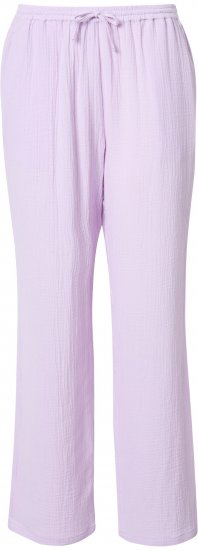 Ulla Popken Muslin Pull On Pants Purple - Traperice & Hlače u Velikim Veličinama – Plus Size - 
