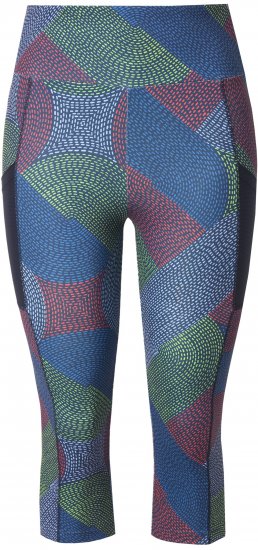 Ulla Popken Quick Dry Cropped Geometric Print Leggings Grey - Traperice & Hlače u Velikim Veličinama – Plus Size - 