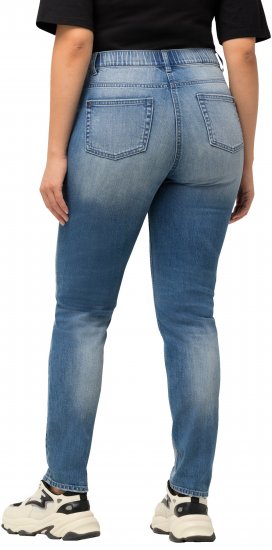Ulla Popken Distressed Stretch Fit Sarah Jeans Blue - Traperice & Hlače u Velikim Veličinama – Plus Size - 