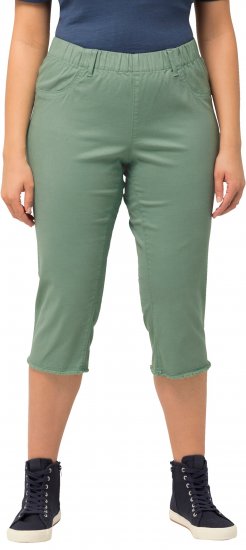 Ulla Popken Stretch Fit Raw Hem Moss Green - Traperice & Hlače u Velikim Veličinama – Plus Size - 