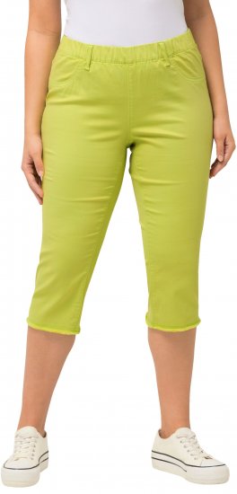 Ulla Popken Stretch Fit Raw Hem Capris Pistachio - Traperice & Hlače u Velikim Veličinama – Plus Size - 