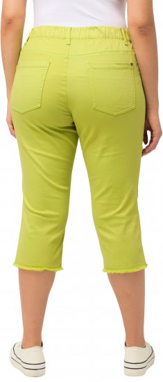 Ulla Popken Stretch Fit Raw Hem Capris Pistachio - Traperice & Hlače u Velikim Veličinama – Plus Size - 