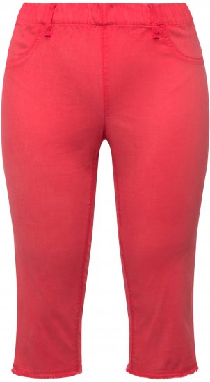 Ulla Popken Stretch Fit Raw Hem Capris Dark Coral - Traperice & Hlače u Velikim Veličinama – Plus Size - 