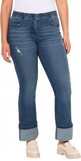 Ulla Popken Wide Cuff Stretch Fit Jeans Blue Denim - Traperice & Hlače u Velikim Veličinama – Plus Size - 