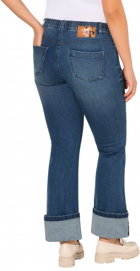 Ulla Popken Wide Cuff Stretch Fit Jeans Blue Denim - Traperice & Hlače u Velikim Veličinama – Plus Size - 