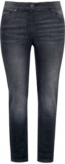 Ulla Popken Rhinestone Detail Stretch Fit Jeans Black - Traperice & Hlače u Velikim Veličinama – Plus Size - 