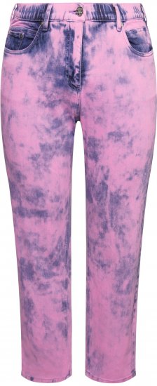 Ulla Popken Color Wash Stretch Fit Boyfriend Jeans Bold Pink - Traperice & Hlače u Velikim Veličinama – Plus Size - 