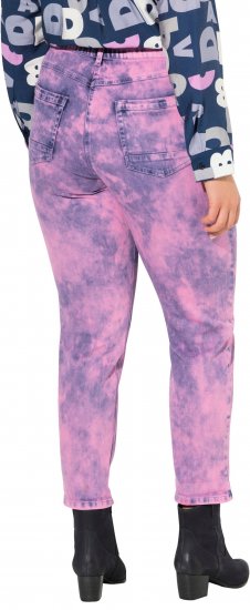 Ulla Popken Color Wash Stretch Fit Boyfriend Jeans Bold Pink - Traperice & Hlače u Velikim Veličinama – Plus Size - 