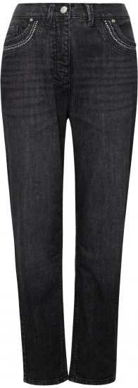 Ulla Popken Rivet Detail Mom Jeans Denim Blue - Traperice & Hlače u Velikim Veličinama – Plus Size - 
