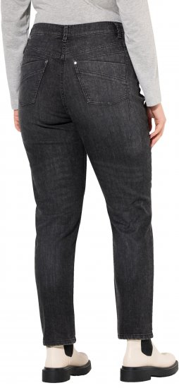 Ulla Popken Rivet Detail Mom Jeans Denim Blue - Traperice & Hlače u Velikim Veličinama – Plus Size - 