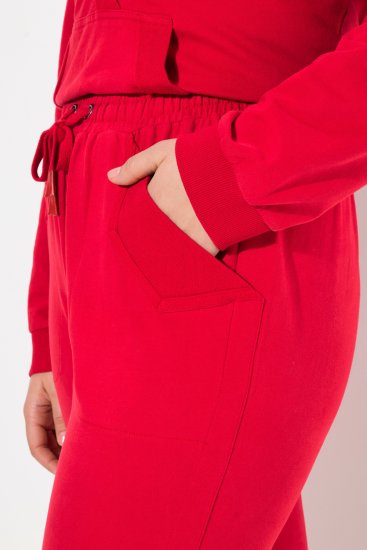 Ulla Popken Elastic Waist Sweatpants Red - Traperice & Hlače u Velikim Veličinama – Plus Size - 